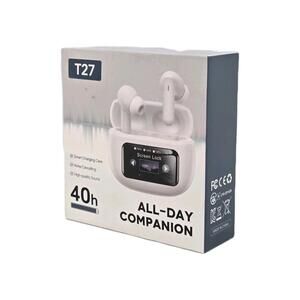 T27 wireless earbuds Noise Cancelling Bluetooth Touchscreen Display Case